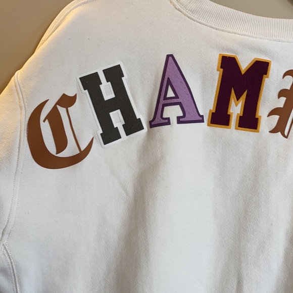 Champion Women's Reverse Weave Cropped Cut Off Crew Textile - Picture 7 of 10